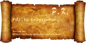 Pély Krisztofer névjegykártya